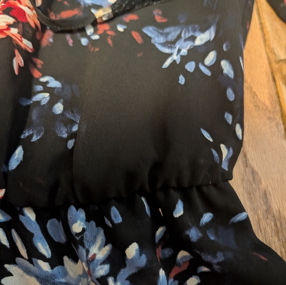 Women's White House Black Market Black Long Sleeve Floral Print Dress Size 10 - Picture 7 of 8